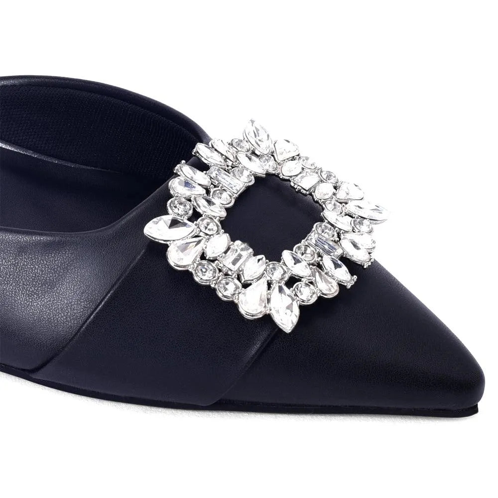 Gaga crystal broach slingback heels